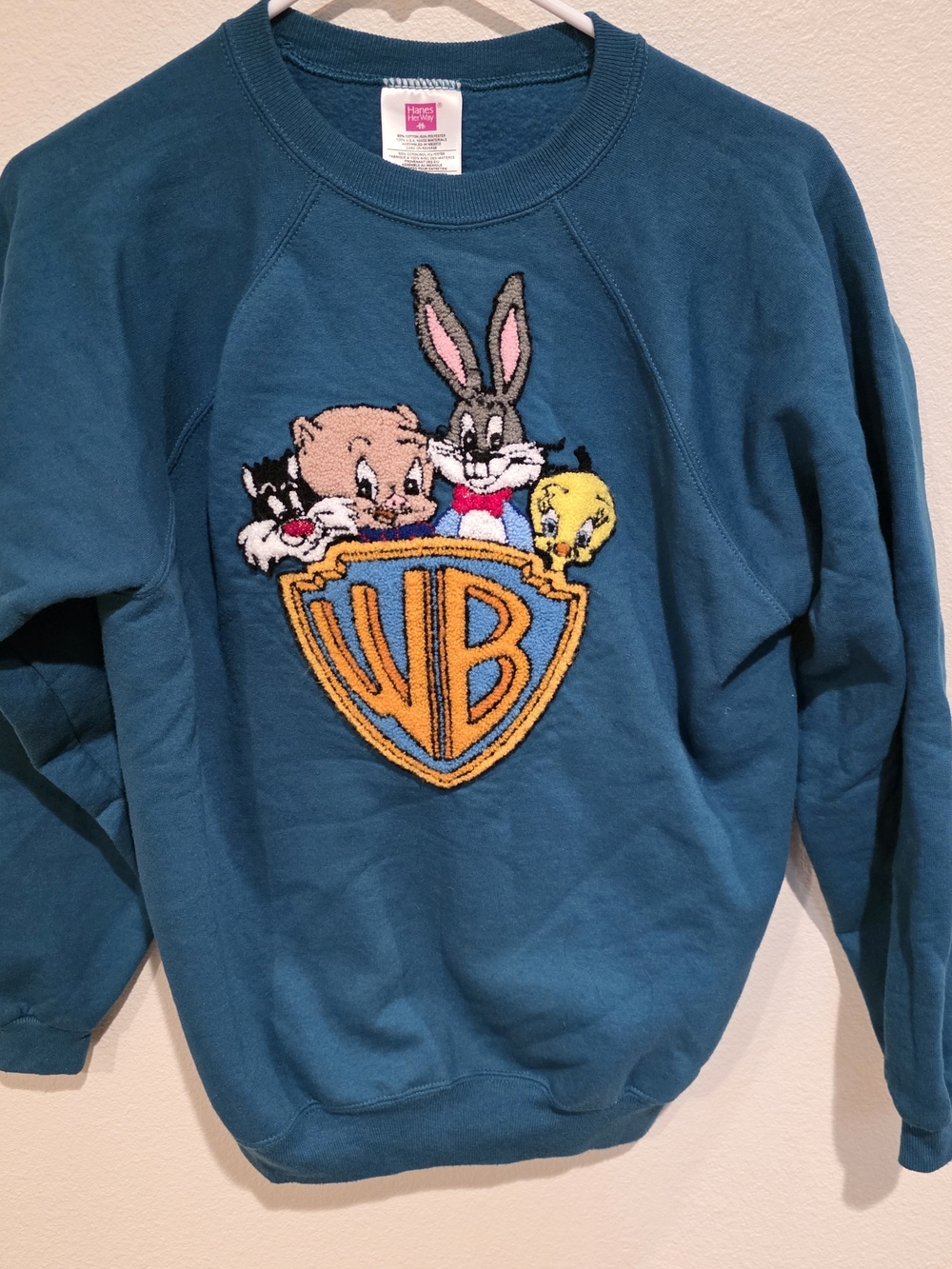 Teal Vintage Warner Bros. Looney Tunes Patch Sweatshirt